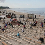Strefa kibica na plaży i pierwsi telewidzowie meczu Francja - Nigeria